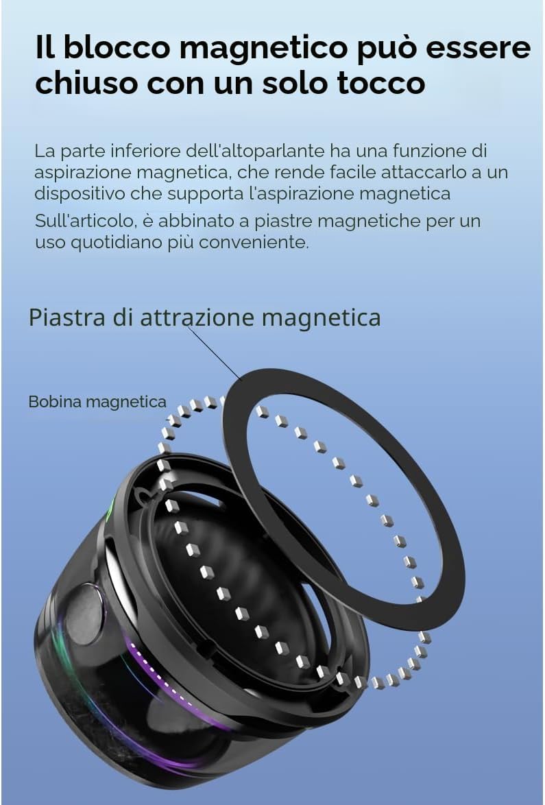 Mini Altoparlante Magnetico Bluetooth G200 con Supporto Telefono