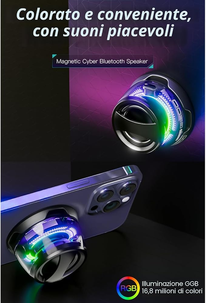 Mini Altoparlante Magnetico Bluetooth G200 con Supporto Telefono