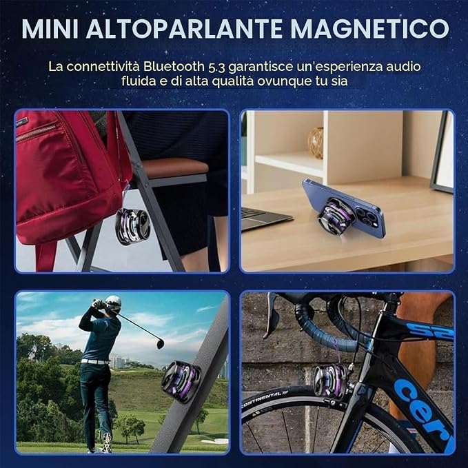 Mini Altoparlante Magnetico Bluetooth G200 con Supporto Telefono